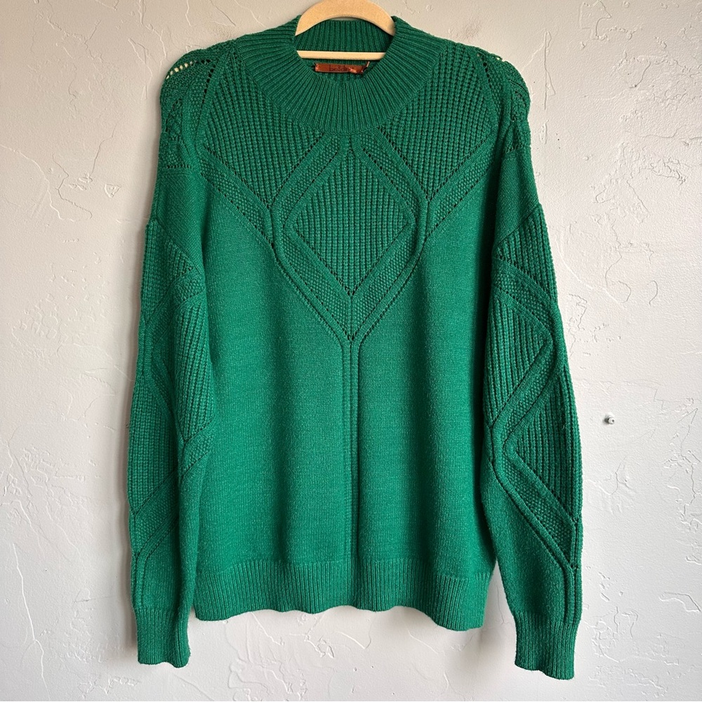 Belldini Women’s Luxe Feminine Shamrock Spring Green Soft Knit Sweater Small EUC